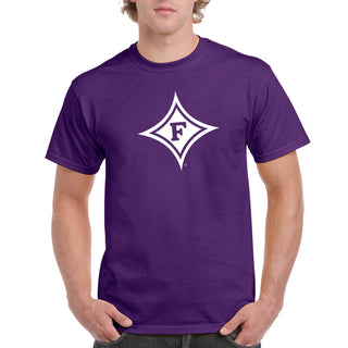 Furman University Paladins Primary Logo Short Sleeve T Shirt - Purple