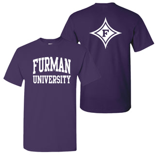 Furman University Paladins Front Back Print T Shirt - Purple