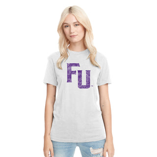 Furman University FU Distressed Triblend T-Shirt - Heather White