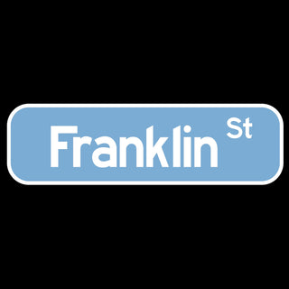 Franklin Street Sign Womens Relaxed Vneck T Shirt - Black