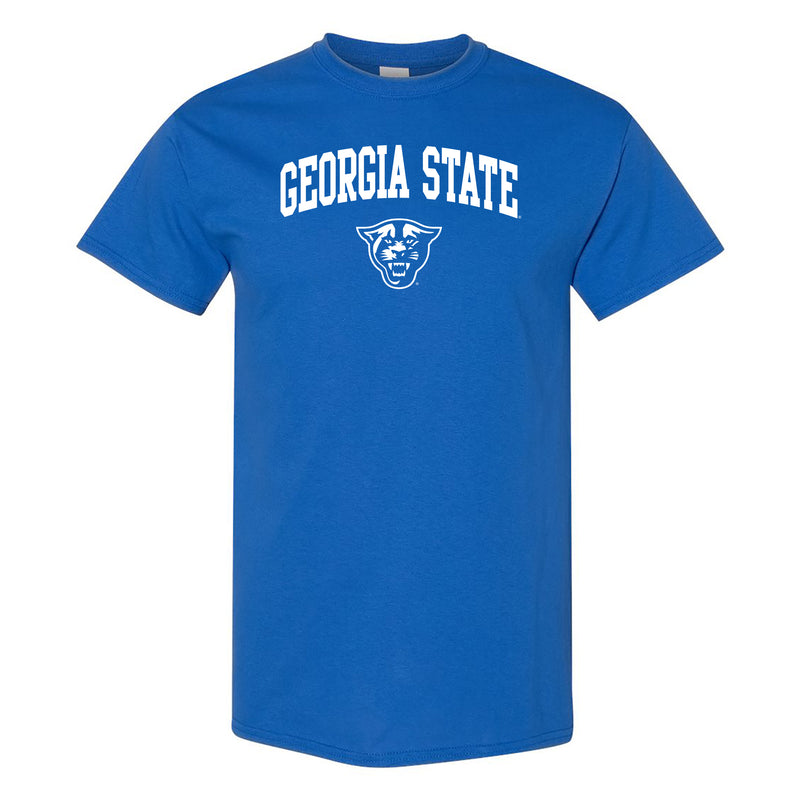 Georgia State University Panthers Arch Logo Short Sleeve T Shirt - Royal