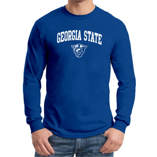 Georgia State University Panthers Arch Logo Long Sleeve T-Shirt - Royal