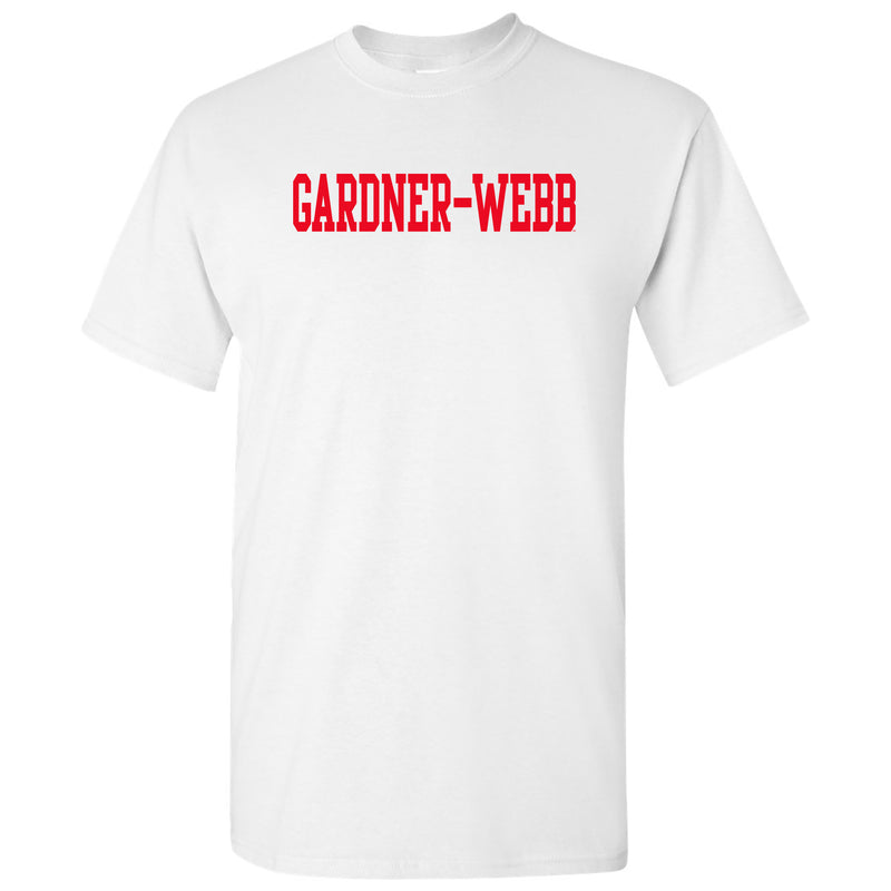 Gardner-Webb University Bulldogs Basic Block Cotton Short Sleeve T Shirt - White