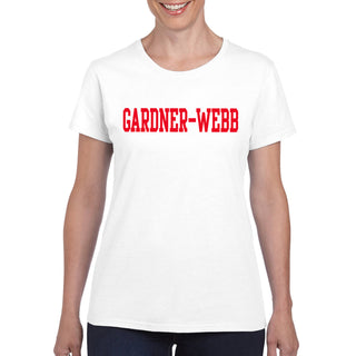 Gardner-Webb University Bulldogs Basic Block Cotton Short Sleeve Women's T Shirt - White