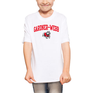 Gardner-Webb University Bulldogs Arch Logo Basic Cotton Short Sleeve Youth T Shirt - White