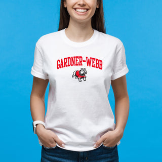 Gardner-Webb University Bulldogs Arch Logo Basic Cotton Short Sleeve T Shirt - White