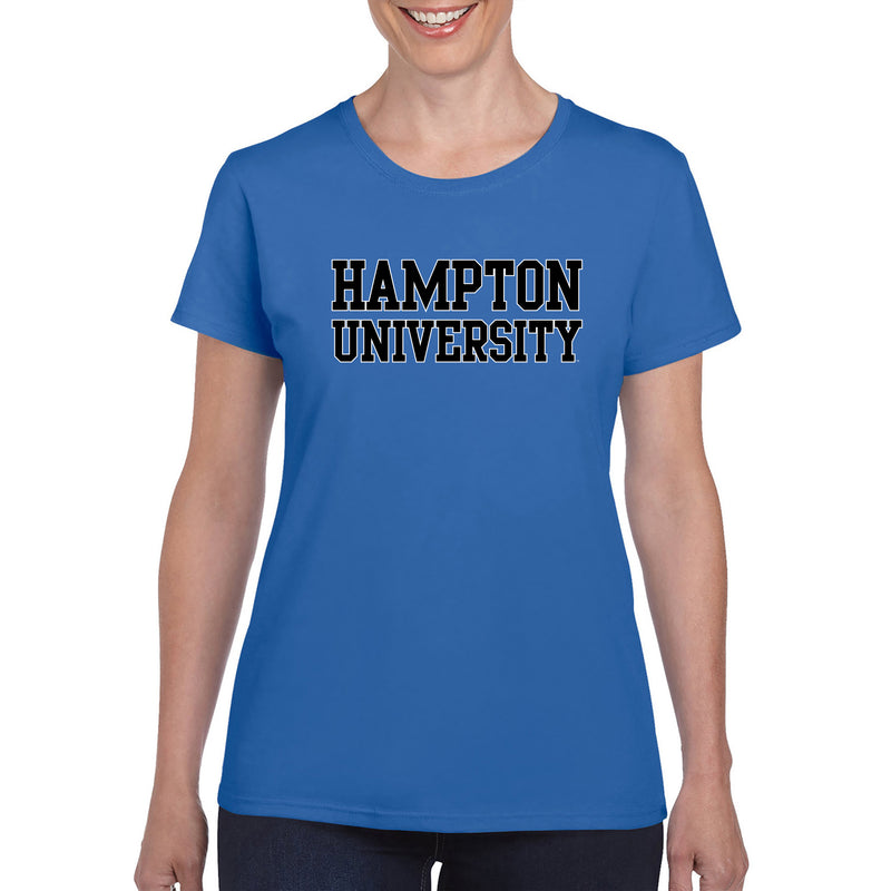 Hampton University Pirates Basic Block Women's Short Sleeve T Shirt - Royal