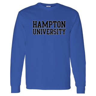 Hampton University Pirates Basic Block Long Sleeve T-Shirt - Royal