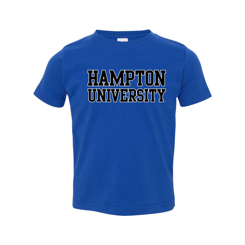 Hampton University Pirates Basic Block Toddler Short Sleeve T Shirt - Royal