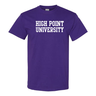 High Point University Panthers Basic Block Short Sleeve T Shirt - Purple