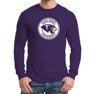 High Point University Panthers Arch Logo Long Sleeve T Shirt - Purple