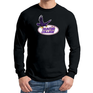 Hunter College Hawks Primary Logo Long Sleeve T Shirt - Black