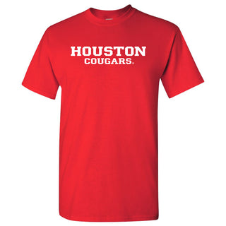 University of Houston Cougars Basic Block Short Sleeve T Shirt - Red