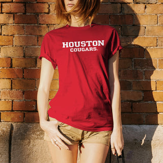 University of Houston Cougars Basic Block Short Sleeve T Shirt - Red