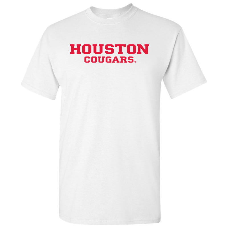 University of Houston Cougars Basic Block Short Sleeve T Shirt - White