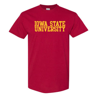 Iowa State University Cyclones Basic Block Short Sleeve T Shirt - Cardinal