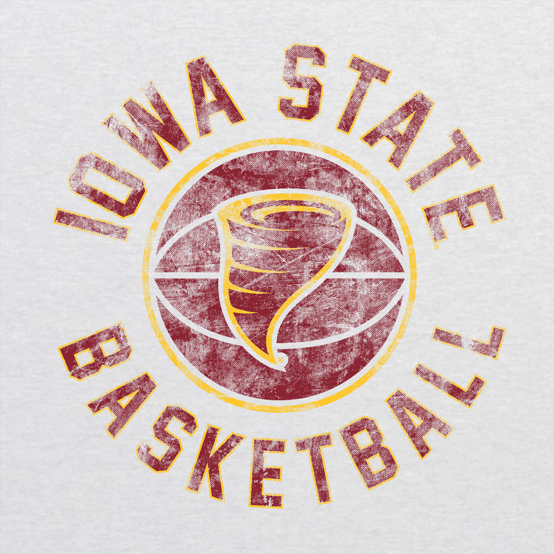 Iowa State University Cyclones Basketball Distress Next Level Short Sleeve T Shirt - Heather White