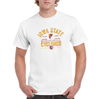 Iowa State University Cyclones Basketball Arch Stars Short Sleeve T Shirt - White