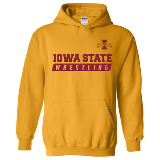 Iowa State University Cyclones Wrestling Slant Heavy Blend Hoodie - Gold