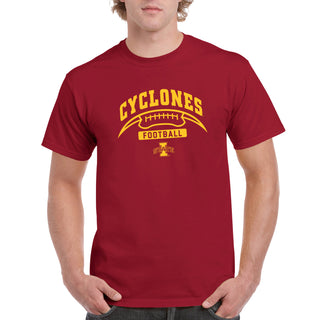 Iowa State University Cyclones Football Crescent Short Sleeve T Shirt - Cardinal