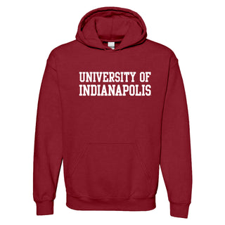 University of Indianapolis Greyhounds Basic Block Cotton Hoodie - Cardinal