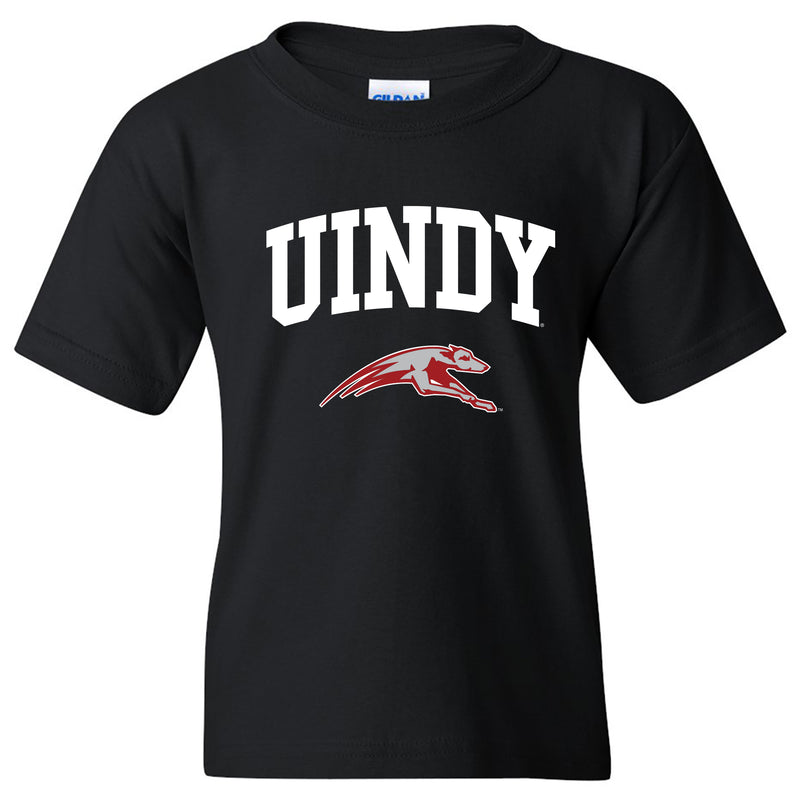 University of Indianapolis Greyhounds Arch Logo Cotton Youth T-Shirt - Black