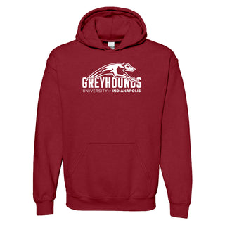 University of Indianapolis Greyhounds Primary Logo Cotton Hoodie - Cardinal