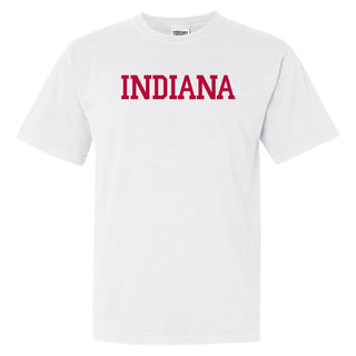 Basic Block Indiana Hoosiers Comfort Colors Short Sleeve T Shirt - White