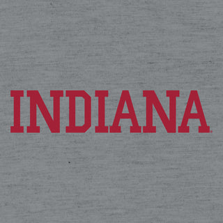 Indiana University Hoosiers Basic Block Canvas Triblend Short Sleeve T Shirt - Athletic Grey Triblend