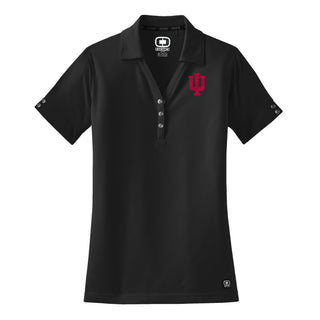 Indiana Hoosiers Primary Logo Women's Glam Polo - Blacktop