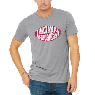 Indiana Faded Block Football Triblend T-Shirt - Athletic Grey