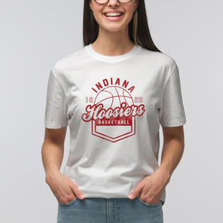 Indiana University Hoosiers Basketball Shield Short Sleeve T-Shirt - White