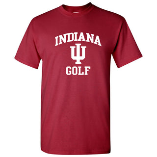 Indiana University Hoosiers Arch Logo Golf Short Sleeve T Shirt - Cardinal