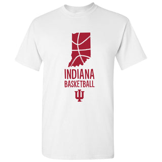 Indiana University Hoosiers Basketball Brush State Short Sleeve T Shirt - White