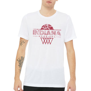 Indiana University Hoosiers Oblique Hoop Canvas Triblend Short Sleeve T-Shirt - Solid White