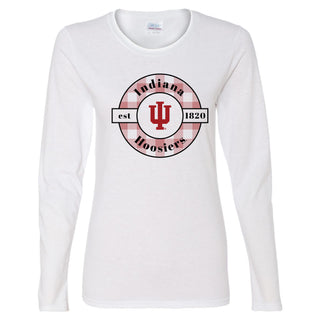 Indiana Plaid Circle Women's Long Sleeve - White