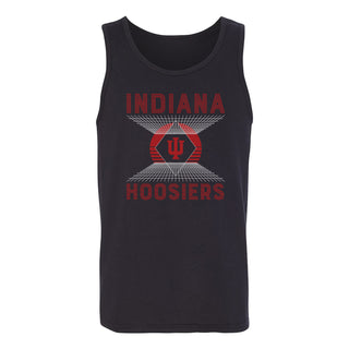 Indiana Hoosiers Vaporwave Grid Tank Top - Black