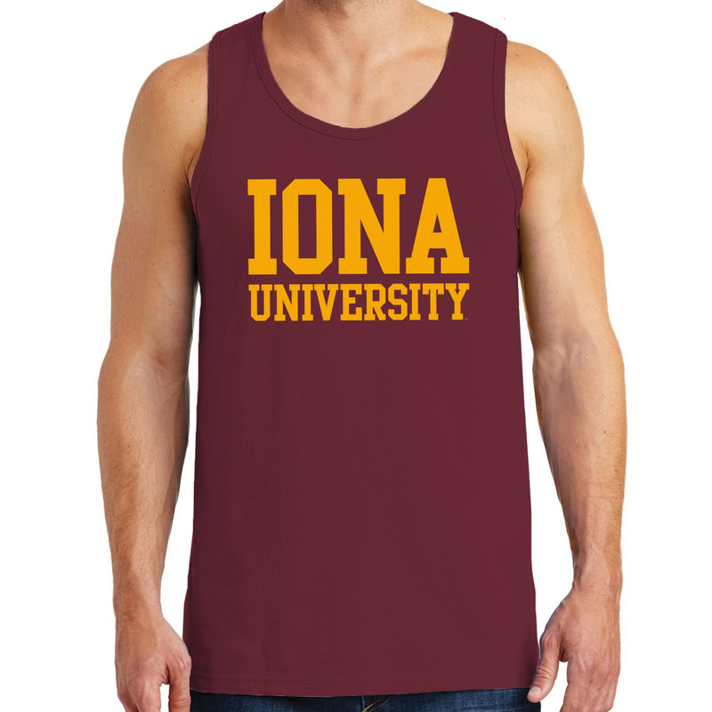 Iona University Gaels Basic Block Heavy Cotton Tank Top - Maroon