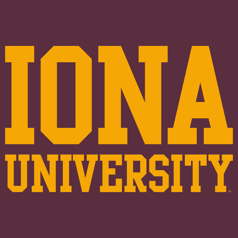 Iona University Gaels Basic Block Cotton Short Sleeve T Shirt - Maroon