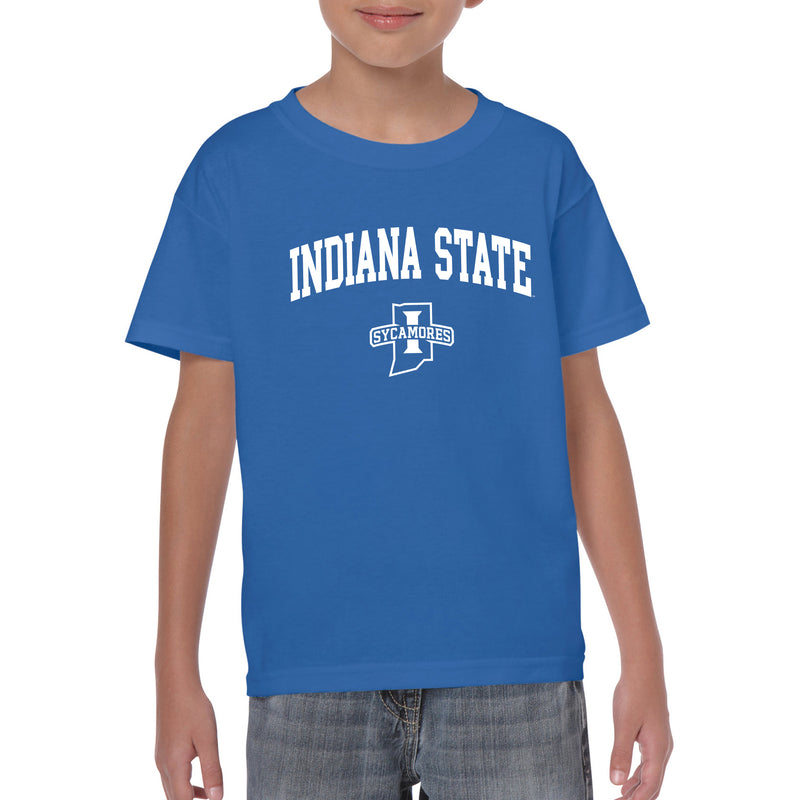 Indiana State University Sycamores Arch Logo Youth T Shirt - Royal