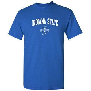 Indiana State University Sycamores Arch Logo Short Sleeve T Shirt - Royal