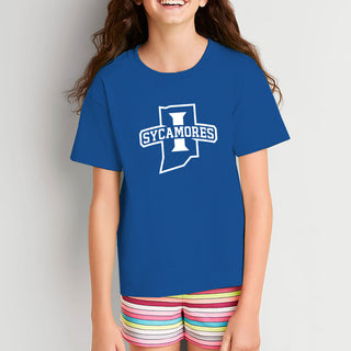 Indiana State University Sycamores Primary Logo Youth T Shirt - Royal