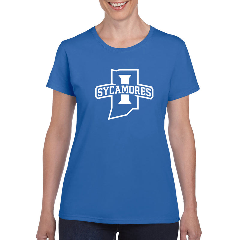 Indiana State University Sycamores Primary Logo Women's T Shirt - Royal