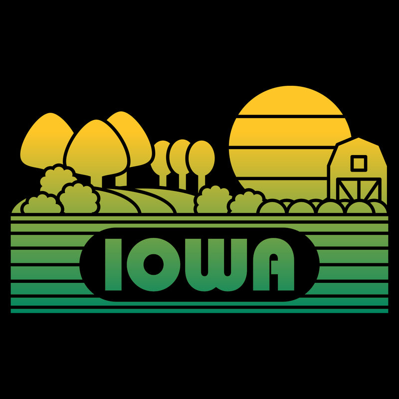 Iowa Groovy Sunset T-Shirt - Black