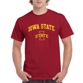 Iowa State University Cyclones Arch Logo Short Sleeve T Shirt - Cardinal