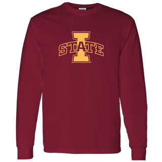 Iowa State University Cyclones Logo Long Sleeve T Shirt - Cardinal