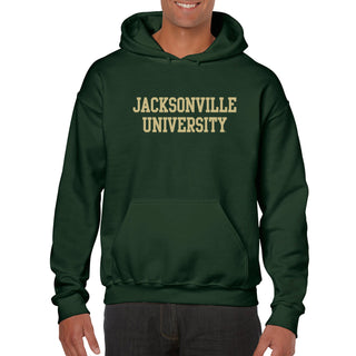 Jacksonville University Dolphins Basic Block Cotton Hoodie - Forest