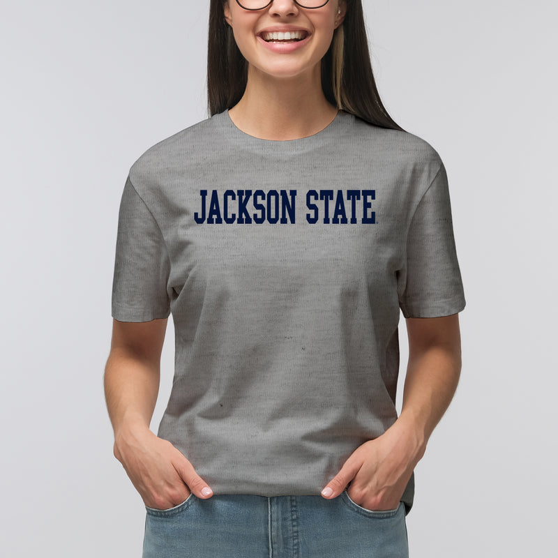 Jackson State Tigers Basic Block T Shirt - Sport Grey