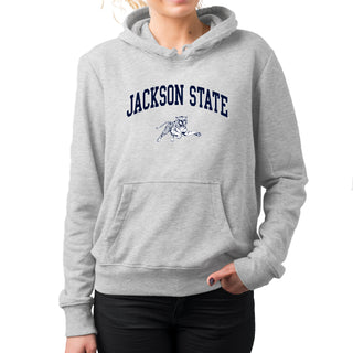 Jackson State Tigers Arch Logo Hoodie - Sport Grey