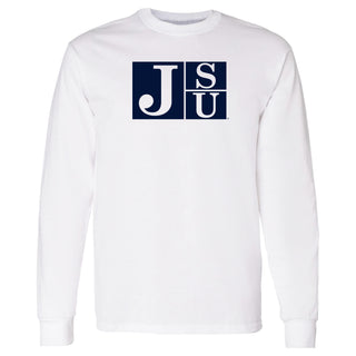 Jackson State Tigers Primary Logo Long Sleeve T Shirt - White